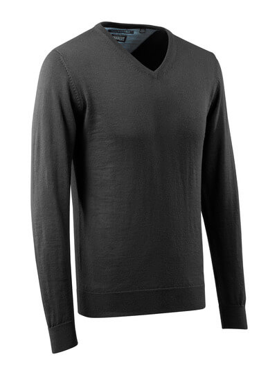 Strickpullover V-Ausschnitt, mit Merinow