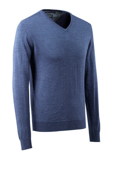 Strickpullover V-Ausschnitt, mit Merinow